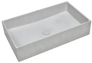 Umývadlo na dosku SAT Cemento 64x37 cm šedá bez prepadu CEM6437TS, 1 ks