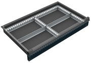 Organizér náradia do zásuvky dielenských vozíkov KOVOS, kovový, 4 priehradky, 60 - 120 mm
