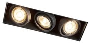 Moderné inteligentné zapustené bodové svietidlo čierne bezrámové vrátane 3 GU10 Wifi - Oneon 3