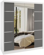 Šatníková skriňa SERENITY 158 cm šedý mat ME SERENITY SZP7/0/W/SR/0/HIAL