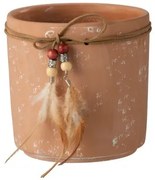 FLOWERPOT FEATHERS TERRACOTTA LARGE - 13,5*13,5*13,5 cm
