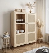 VITRÍNA THEO S VIEDENSKÝM VÝPLETOM DUB PUCCINI 120 cm