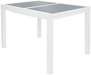 Livarno home Hliníkový záhradný rozkladací stôl Houston, biely/bledosivý (100385876)