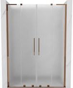 Mexen Velar L Duo, posuvné sprchové dvere do otvoru 150 cm, 8mm sklo námraza, ružové zlato, 871-150-003-32-60