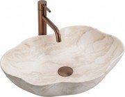 Rea Pearl Kallisto, umývadlo na dosku 505x380x135 mm, béžová-imitácia kameňa, REA-U0619