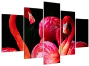 Obraz červených plameniakov (150x105 cm)