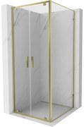 Mexen Exo, výklopný sprchový kút 70 x 70 cm, číre sklo, zlatá, 8182-070-070-50-00