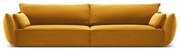 Zamatová pohovka v horčicovej farbe 248 cm Vanda – Mazzini Sofas