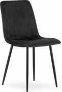 AKCIA Čierna zamatová stolička LAVA s čiernymi nohami II. trieda