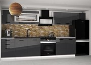 Kuchynská linka Belini 240 cm šedý lesk s pracovnou doskou Ella2  INF ELLA2/5/WT/S/0/B1