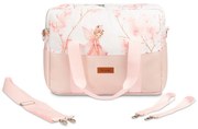 Taška ku kočíku, ekokoža, Víla Ema, ružová, biela
