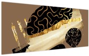 Obraz - Abstrakcia golden brown N⁰3 (120x50 cm)