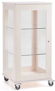 Mobilná sklenená vitrína EXPO, 2 police, 660x600x1256 mm, biely rám