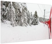 Obraz - Vlak v zasneženej krajine (90x60 cm)