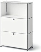 Kovová komoda »CN3 Slim Line« s 2 výklopnými priečinkami, biela