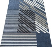 DY Modrý koberec s geometrickým vzorom Lara 03 Rozmer: 80x150 cm