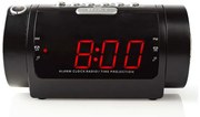 Nedis CLAR005BK - Rádiobudík s LED displejom a projektorom 230V