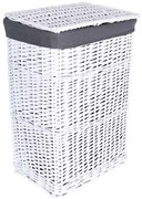 Prútený kôš na bielizeň 72 l biely / sivý