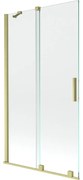 Mexen Velar vaňová zástena dvojkrídlová Posuvný 100 x 150 cm, Priehľadné, zlatý kefovaný - 896-100-000-01-55