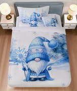 Obliečky z mikrosaténu BLUE GNOME biele + obliečka na vankúšik 45 x 45 cm zdarma Rozmer obliečky: 70 x 90 cm | 140 x 200 cm
