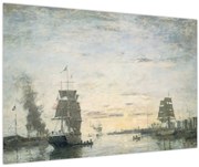 Obraz - Eugène Boudin, Entrance to the Harbor, Le Havre, reprodukcia (90x60 cm)