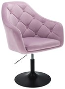 LuxuryForm DESIGN Kreslo ANDORA VELUR na čiernom tanieri - levanduľa