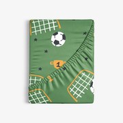Goldea detská bavlnená napínacia plachta - futbalový svet 80 x 160 cm