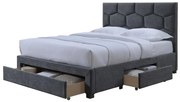 Čalouněná postel se zásuvkami Harriet 160x200 šedá