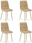 Set štyroch jedálenských stoličiek LIBRA hnedé / hnedé nohy (4 ks)