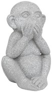 Záhradná figúrka z magnézia Moneky1, 41 cm, sivá