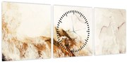 Obraz - Abstrakcia (s hodinami) (90x30 cm)