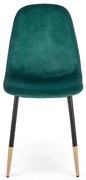 Stolička K379 velvet/kov tmavá  zelená 45x48x88