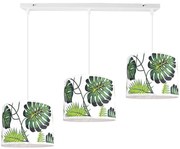 Závesné svietidlo Manila, 3x textilné tienidlo so vzorom (výber z 2 vzorov), (výber z 2 farieb konštrukcie)