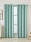 Blackout závesy Elias morská zelená - 140 × 180 cm (2 ks) - krúžky