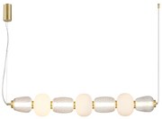 Závesné svietidlo Caro, 7x biele/transparentné sklenené tienidlo, g