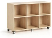 Študentská úložná skrinka CASPER, 6 priehradiek, breza