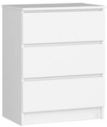 3- zásuvková komoda biela, 60x77x40 cm