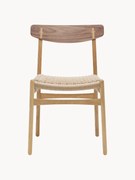 Drevená jedálenská stolička's ručne tkaným sedadlom sedadlom CH23