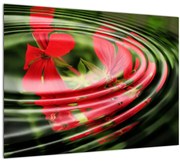 Abstraktný obraz - kvety vo vlnách (70x50 cm)