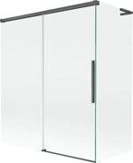 Mexen Rox, L posuvná 2-krídlová vaňová zástena 140 + 70 x 150 cm, 8mm číre sklo, brúsený grafit profil, 8C9L-140-070-66-00