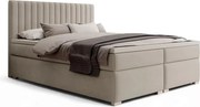 Boxspring posteľ Solani 160x200 s úložným priestorom - béžový zamat Castel 15