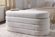 Dizajnová lavica s úložným priestorom CREAMY BOUCLÉ 115 cm – elegantný odkladací box