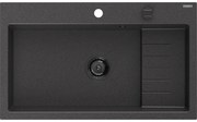 Mexen Omar, 1-komorový granitový drez 800x480x210 mm, čierna škvrnitá, grafitový sifón, 6520801005-76-B