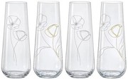 Crystalex Poháre na prosecco FLOWERS 250 ml, 4 ks