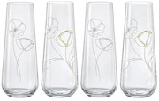 Crystalex Poháre na prosecco FLOWERS 250 ml, 4 ks