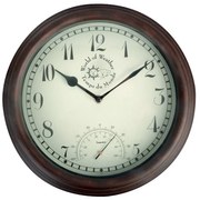 Vonkajšie nástenné hodiny s teplomerom Esschert Design Time