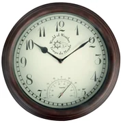 Vonkajšie nástenné hodiny s teplomerom Esschert Design Time