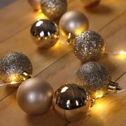 Vianočná svetelná reťaz s bankami 2m zlatá