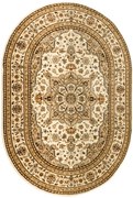 Koberec Super Rose 3792A Ornament kvety, krémový / béžový ovál