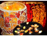 Carneol gemstone mosaic LED lamp - svietnik  KEG PUZZLE